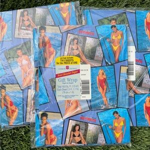 American Greetings inside sports magazine, vintage wrapping paper bundle of 3